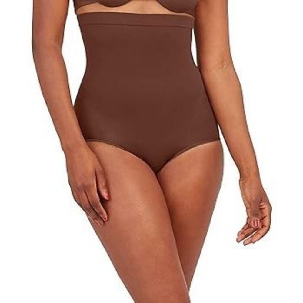 SPANX high power High Waist Tummy Control Brief Shapewear brown XL NWOT